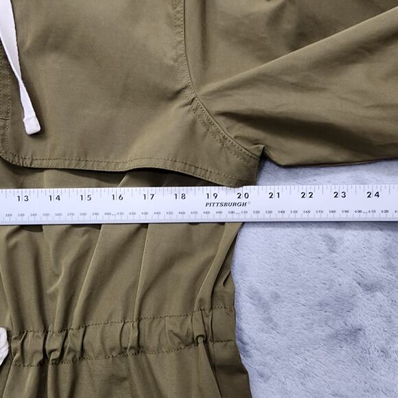 Old Navy Womens M Jurassic Green Water-Resistant Hooded Tie-Waist Trench Anorak - Picture 11 of 13